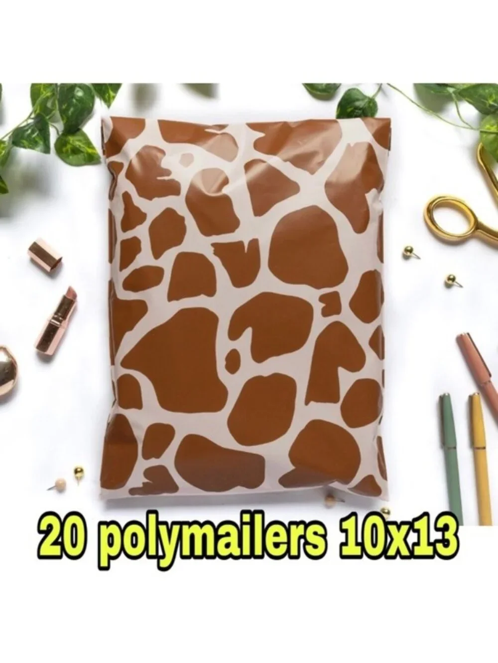 20 giraffe print polymailers size 10x13